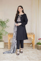 QN1204 Asling - Winter 3PC Unstitched Dhanak Embroidered Suit