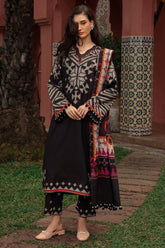 QN1214 Winter 3PC Unstitched Karandi Digital Printed Suit