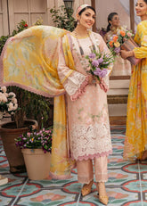 QN079-MUSHQ 3PC EMBROIDERED LAWN SUIT WITH PRINTED SILK DUPATTA UNSTITCH