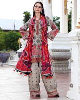 QN1230 Winter 3PC Unstitched Karandi Digital Print Dress
