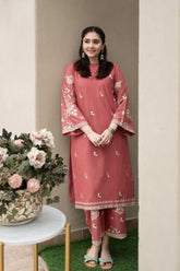QN1065- 2PC Dhanak suit Embroidered