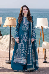 QN1035 - Qalamkar 3 Piece Chickenkari Embroidered Lawn Suit