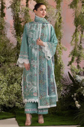 SOBIA NAZIR-3PC LAWN EMBROIDERED SHIRT WITH CHIFFON PRINTED DUPATTA QN2025