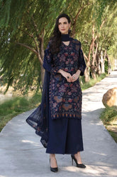 Bareeze Embroidered 3 Piece lawn dress with embroidered chiffon dupatta QN2002