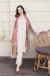 QN1229 Asling Winter 3PC Unstitched Dhanak suit with Digital Printed Shawll