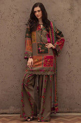QN1223- Charizma - Winter 3PC Unstitched Karandi Digital Print Dress