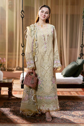 JADE-3PC LAWN CHIKANKARI EMB SHIRT WITH CHIFFON PRINTED DUPATTA QN2028