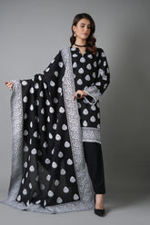 QN1227 - Winter 3PC Unstitched Karandi Digital Print Dress