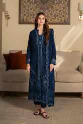 SAPPHIRE-3PC DHANAK EMBROIDERED SHIRT WITH DHANAK EMBROIDERED SHAWL QN2504