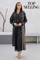 QN1228 Winter 3PC Unstitched Karandi Digital Print Dress