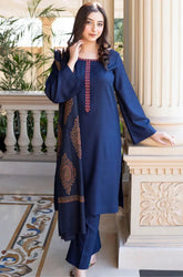 QN1202 Asling - Winter 3PC Unstitched Dhanak Embroidered Suit