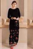 QN577 Embroidered Winter 3PC Unstitched  Velvet Dress With embroidered Dupatta