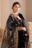 QN577 Embroidered Winter 3PC Unstitched  Velvet Dress With embroidered Dupatta