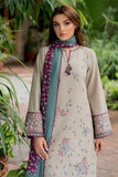 QN818-jazmin Wintr 3PC Dhanak Embroidered suit with Printed Shawll