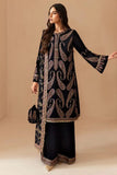 QN1101-Jazmin Velvet Winter Embroidered 3 Piece Dress With Organza embroidered Dopata
