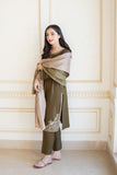 QN612-Winter 3PC Unstitched Dhanak Suit with Embroidered