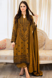 QN1110-LIBAAS WINTER 3-Pc Embroidered Dhanak Suit with Heavy Embroidered Dhanak Shawll