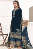 QN1112 -WINTER Velvet Embroidered with Printed organza duppatta Winter Collection