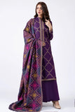QN603-WINTER 3PC Unstitched Embroidered Suit with Embroidered Shawll