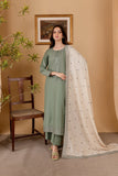 QN1121-winter 3PC DHANAK EMBROIDERED SHIRT WITH DHANAK EMBROIDERED SHAWL