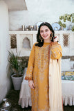 QN1124-3PC LIBAAS DHANAK EMBROIDERED SHIRT WITH DHANAK EMBROIDERED SHAWL
