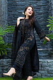 QN005-WINTER NISA 3PC Unstitched Khaddar Embroidered Shirt With Chiffon Embroidered Dupatta