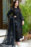 QN005-WINTER NISA 3PC Unstitched Khaddar Embroidered Shirt With Chiffon Embroidered Dupatta