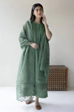 QN732-SUMMER 3PC Lawn Embroidered Shirt With Organza Embroidered Dupatta unstitch