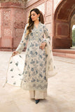 QN729-Bareeze -Embroidered 3pc lawn dress with embroidered chiffon dupatta unstitch