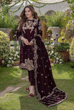 QN401-WINTER 3PC Unstitched Embroidered With Velvet Shawl