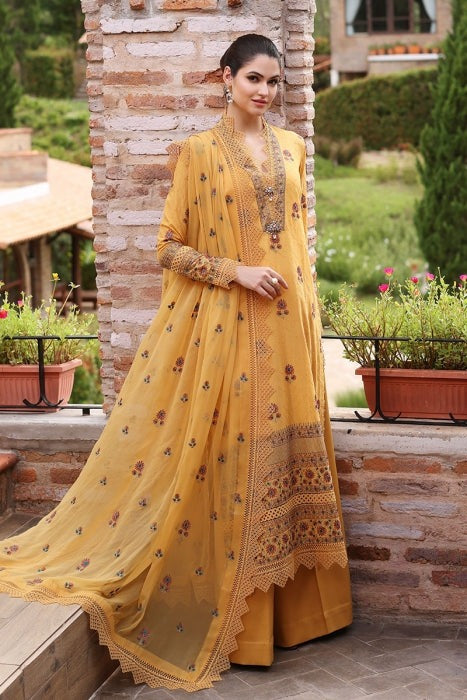 QN289 BAREEZE EMBROIDERED Summer 3PC LAWN DRESS WITH EMBROIDERED CHIFFON DUPATTA - Qirat Noman