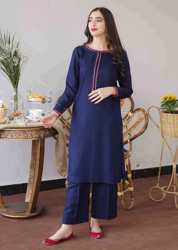 QN404 WINTER 3PC Dhanak suit with Embroidered Shawll - Qirat Noman