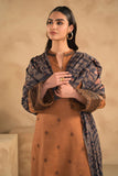 QN631-WINTER 3PC Dhanak Embroidered suit with Printed Shawll