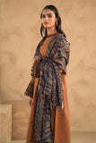 QN631-WINTER 3PC Dhanak Embroidered suit with Printed Shawll