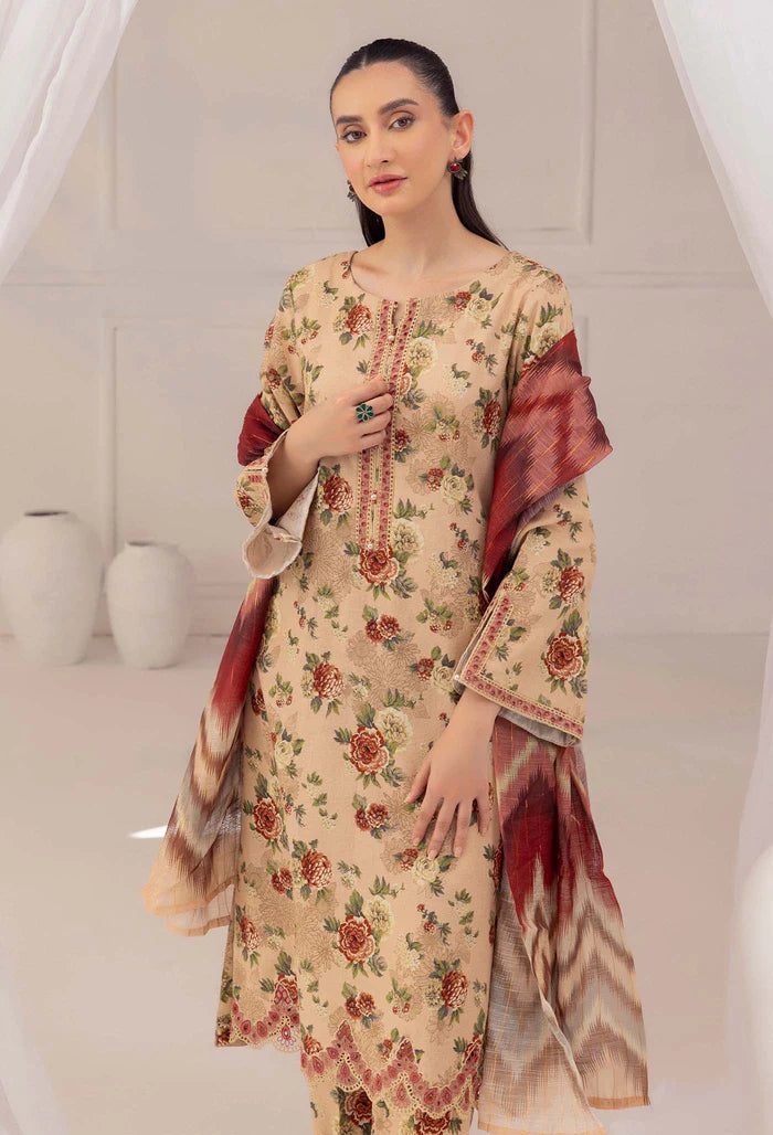 QN831 WINTER 3PC wool karndi Printed - Qirat Noman