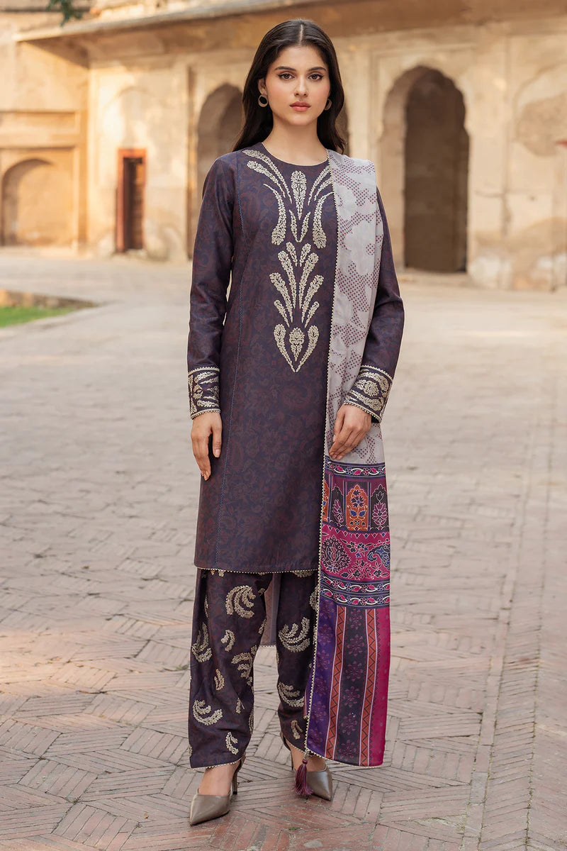 QN832 WINTER 3PC wool karndi Printed - Qirat Noman