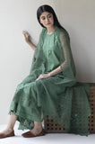 QN732-SUMMER 3PC Lawn Embroidered Shirt With Organza Embroidered Dupatta unstitch