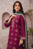 QN619-jazmin Winter 3PC Dhanak Embroidered suit with Printed Shawll