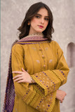 QN618-jazmin Winter 3PC Dhanak Embroidered suit with Printed Shawll