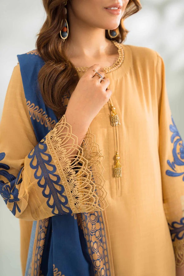 QN751-SUMMER 3PC Lawn Embroidered Shirt With Chiffon Embroidered Dupatta - Qirat Noman