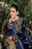 QN607-WINTER Embroidered Velvet Three piece With Embridered Chiffon Duppatta