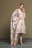 QN589-WINTER 3PC Dhanak Embroidered suit with Printed Shawll