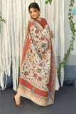 QN914-WINTER 3PC Dhanak Embroidered suit with Printed Shawll