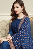 QN408- WINTER Linen Suit with Heavy Embroidered Linen Shawl