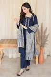 QN627-Asling 3PC Dhanak Embroidered suit with Printed Shawll