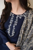 QN627-Asling 3PC Dhanak Embroidered suit with Printed Shawll