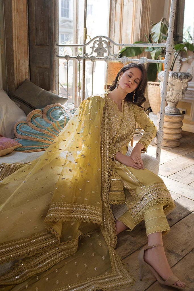 QN224 SOBIA NAZIR EMBROIDERED 3PC Summer  LAWN DRESS WITH Embroidered Organza Dopata - - Qirat Noman