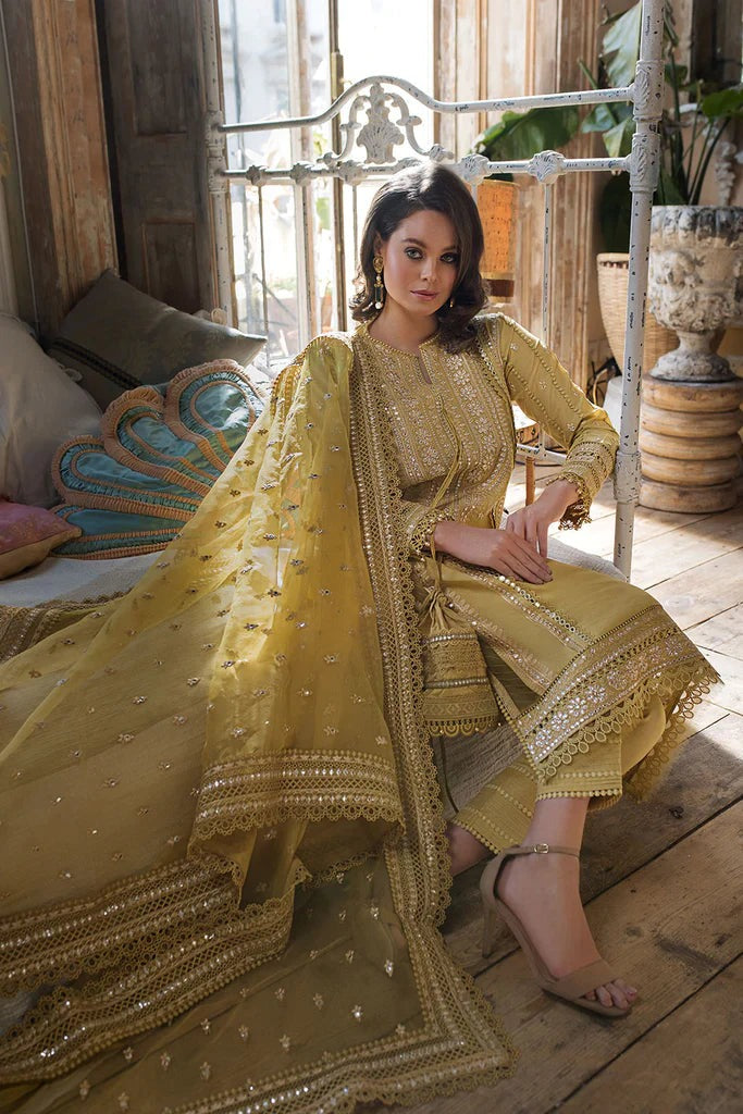 QN224 SOBIA NAZIR EMBROIDERED 3PC Summer  LAWN DRESS WITH Embroidered Organza Dopata - - Qirat Noman