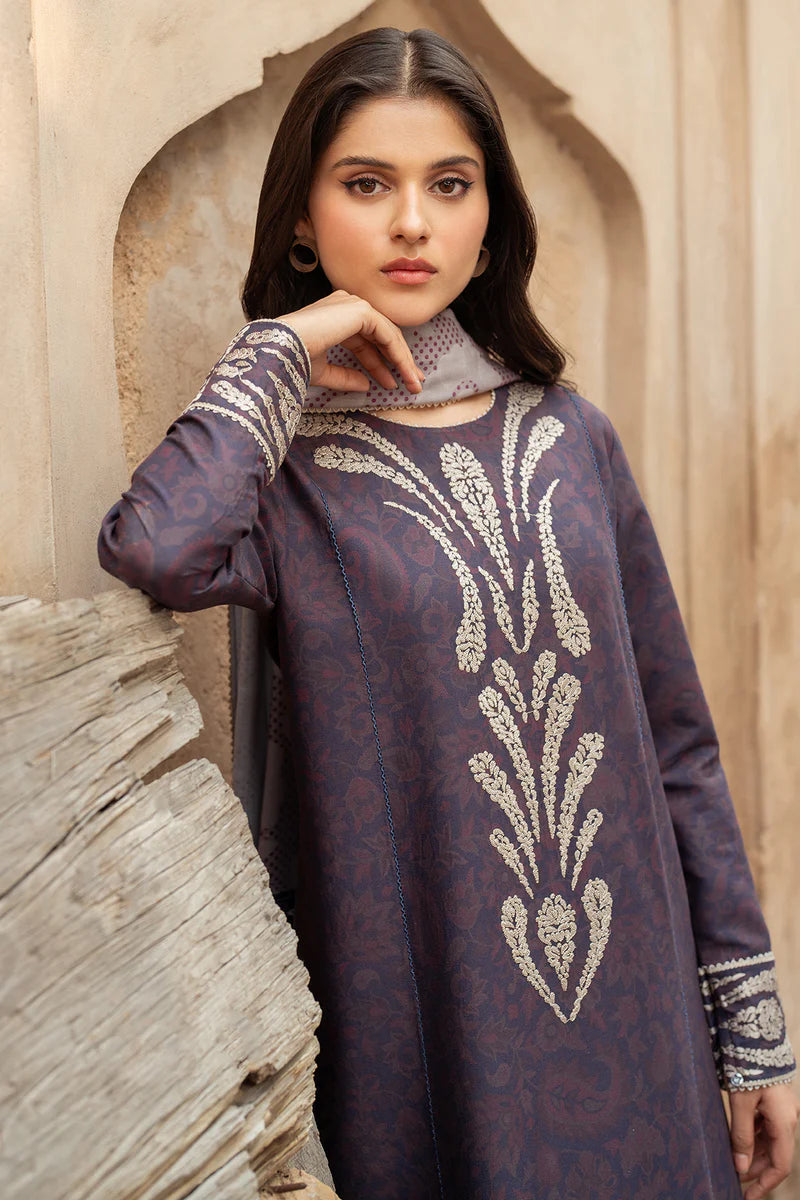 QN832 WINTER 3PC wool karndi Printed - Qirat Noman