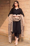 QN557-3PC Dhanak Winter Embroidered suit with Printed Shawll